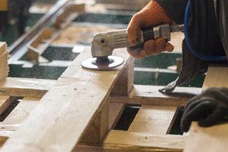 Special milling worked by hand on a timber