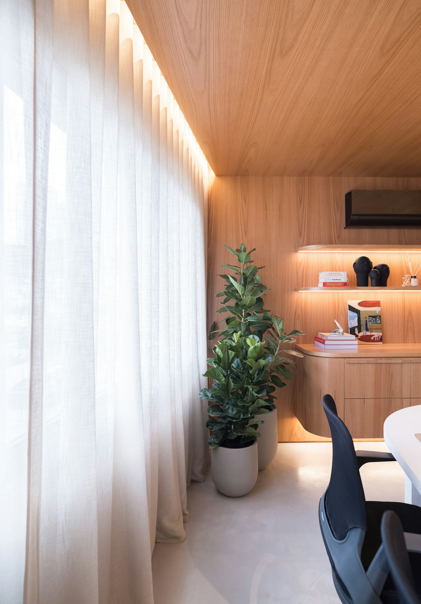 Wood panelled lounge