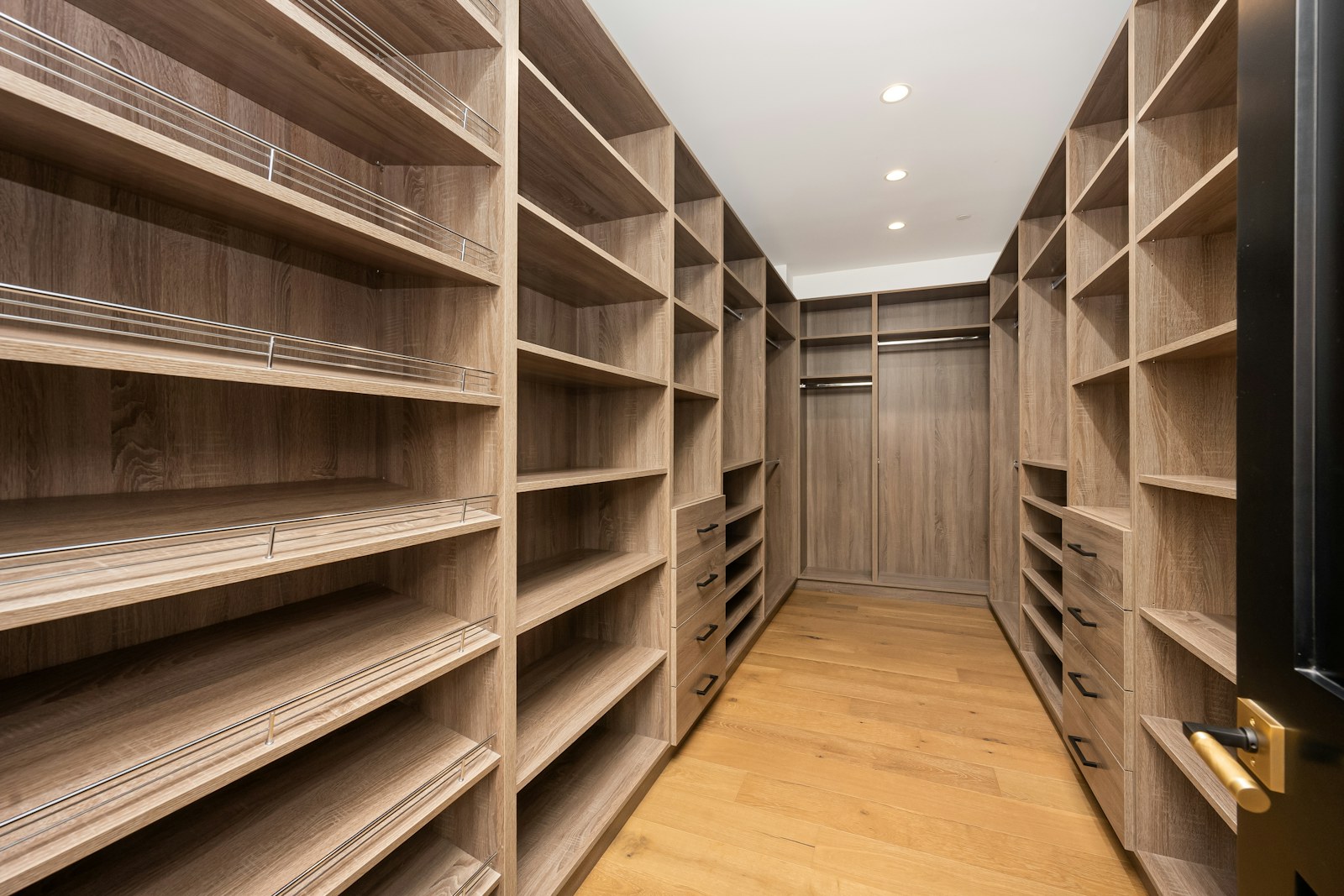 Riverside study with full-height shelving